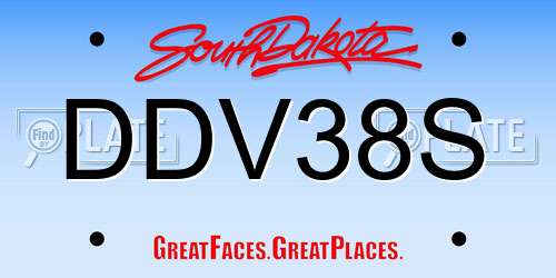 DDV38S South Dakota License Plate