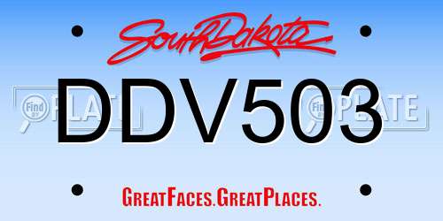DDV503 South Dakota License Plate