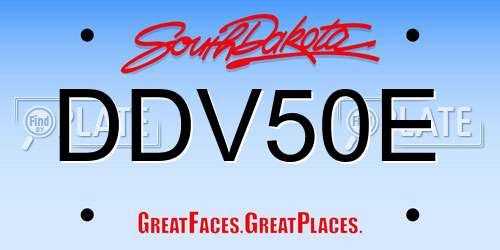 DDV50E South Dakota License Plate