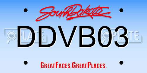 DDVB03 South Dakota License Plate