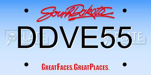 DDVE55 South Dakota License Plate