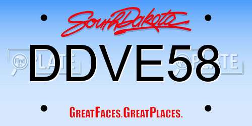 DDVE58 South Dakota License Plate