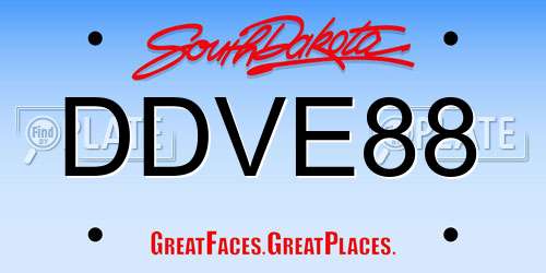 DDVE88 South Dakota License Plate