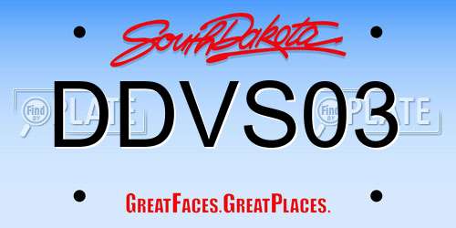DDVS03 South Dakota License Plate