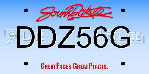 DDZ56G South Dakota License Plate