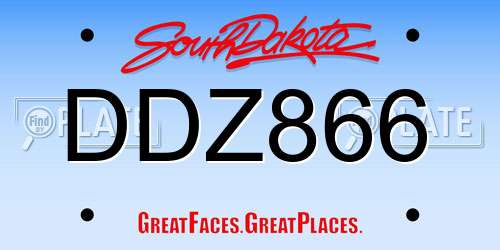 DDZ866 South Dakota License Plate