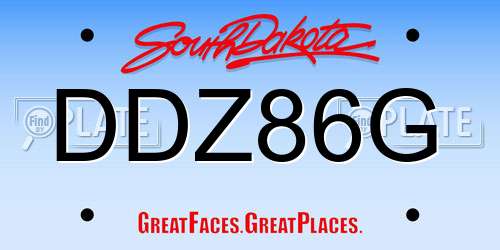 DDZ86G South Dakota License Plate