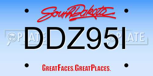 DDZ95I South Dakota License Plate