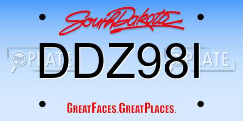 DDZ98I South Dakota License Plate