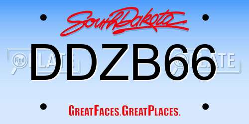 DDZB66 South Dakota License Plate