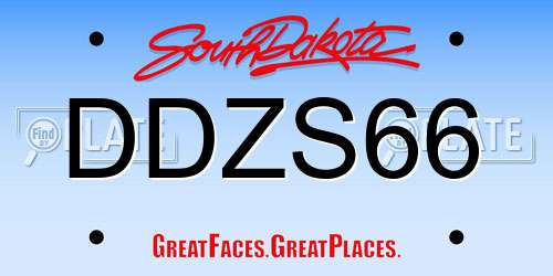 DDZS66 South Dakota License Plate