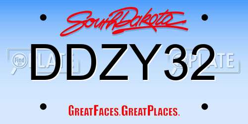 DDZY32 South Dakota License Plate