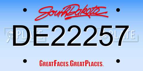 DE22257 South Dakota License Plate