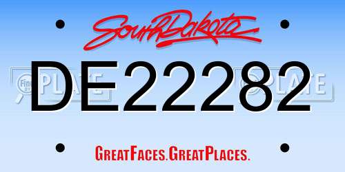 DE22282 South Dakota License Plate