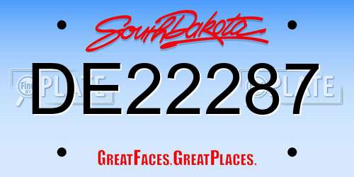 DE22287 South Dakota License Plate