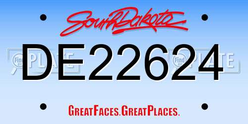 DE22624 South Dakota License Plate