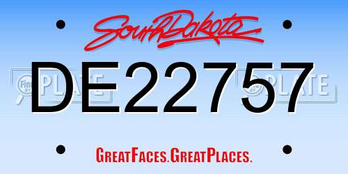 DE22757 South Dakota License Plate