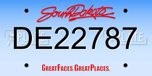 DE22787 South Dakota License Plate