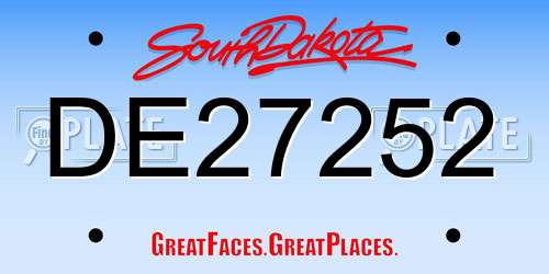 DE27252 South Dakota License Plate