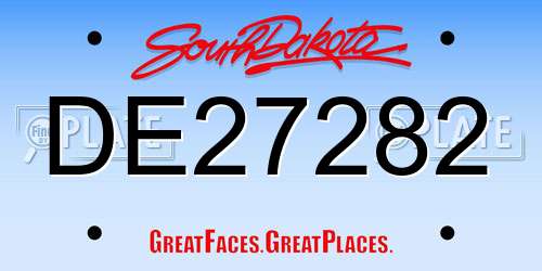 DE27282 South Dakota License Plate