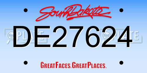 DE27624 South Dakota License Plate