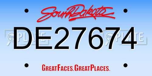 DE27674 South Dakota License Plate