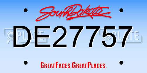 DE27757 South Dakota License Plate