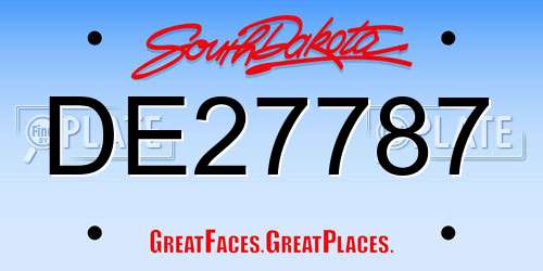 DE27787 South Dakota License Plate