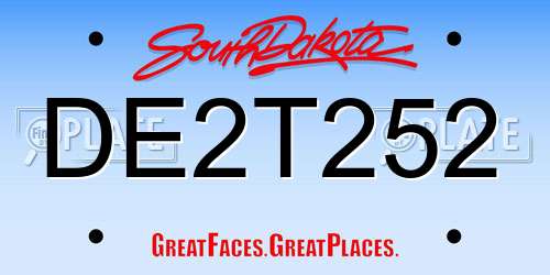 DE2T252 South Dakota License Plate