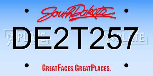 DE2T257 South Dakota License Plate