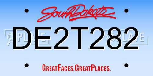 DE2T282 South Dakota License Plate