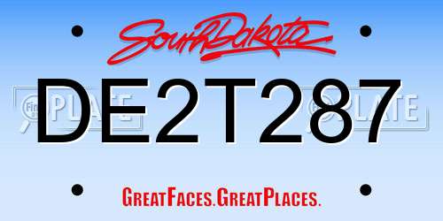 DE2T287 South Dakota License Plate