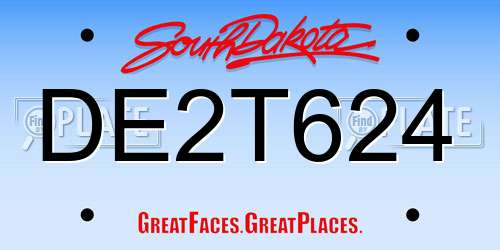 DE2T624 South Dakota License Plate