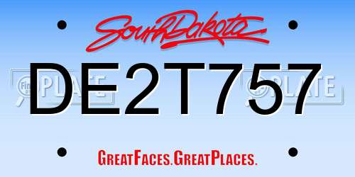 DE2T757 South Dakota License Plate