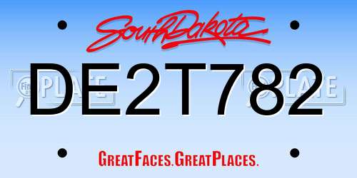 DE2T782 South Dakota License Plate