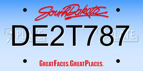 DE2T787 South Dakota License Plate