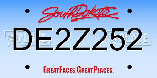 DE2Z252 South Dakota License Plate