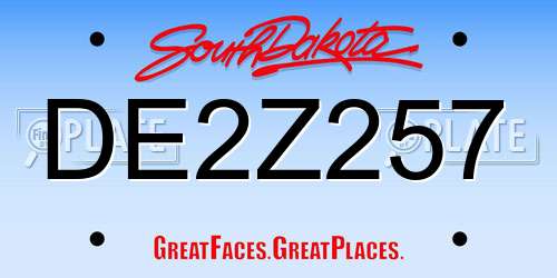 DE2Z257 South Dakota License Plate