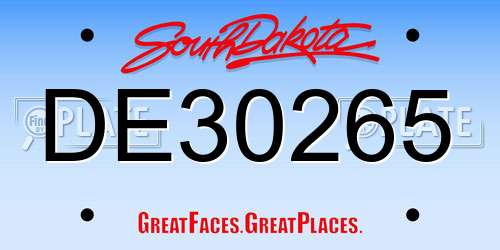 DE30265 South Dakota License Plate