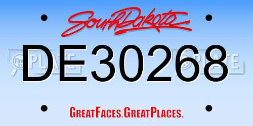 DE30268 South Dakota License Plate