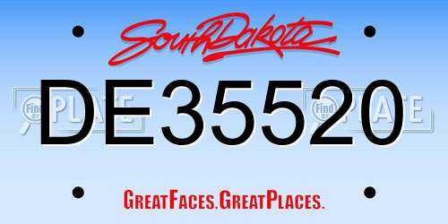 DE35520 South Dakota License Plate