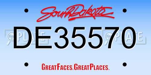 DE35570 South Dakota License Plate