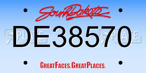 DE38570 South Dakota License Plate
