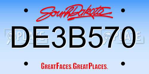 DE3B570 South Dakota License Plate