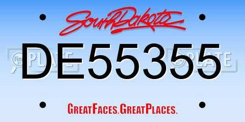 DE55355 South Dakota License Plate