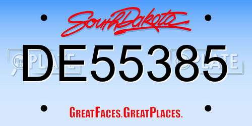 DE55385 South Dakota License Plate