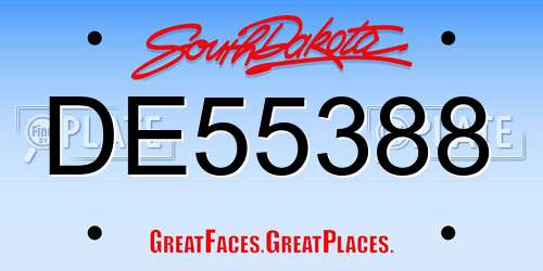 DE55388 South Dakota License Plate