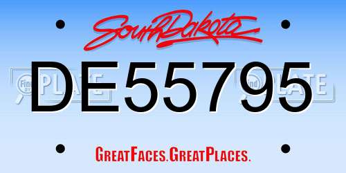 DE55795 South Dakota License Plate