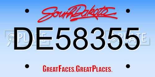 DE58355 South Dakota License Plate