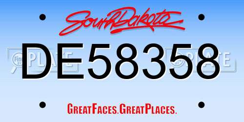 DE58358 South Dakota License Plate